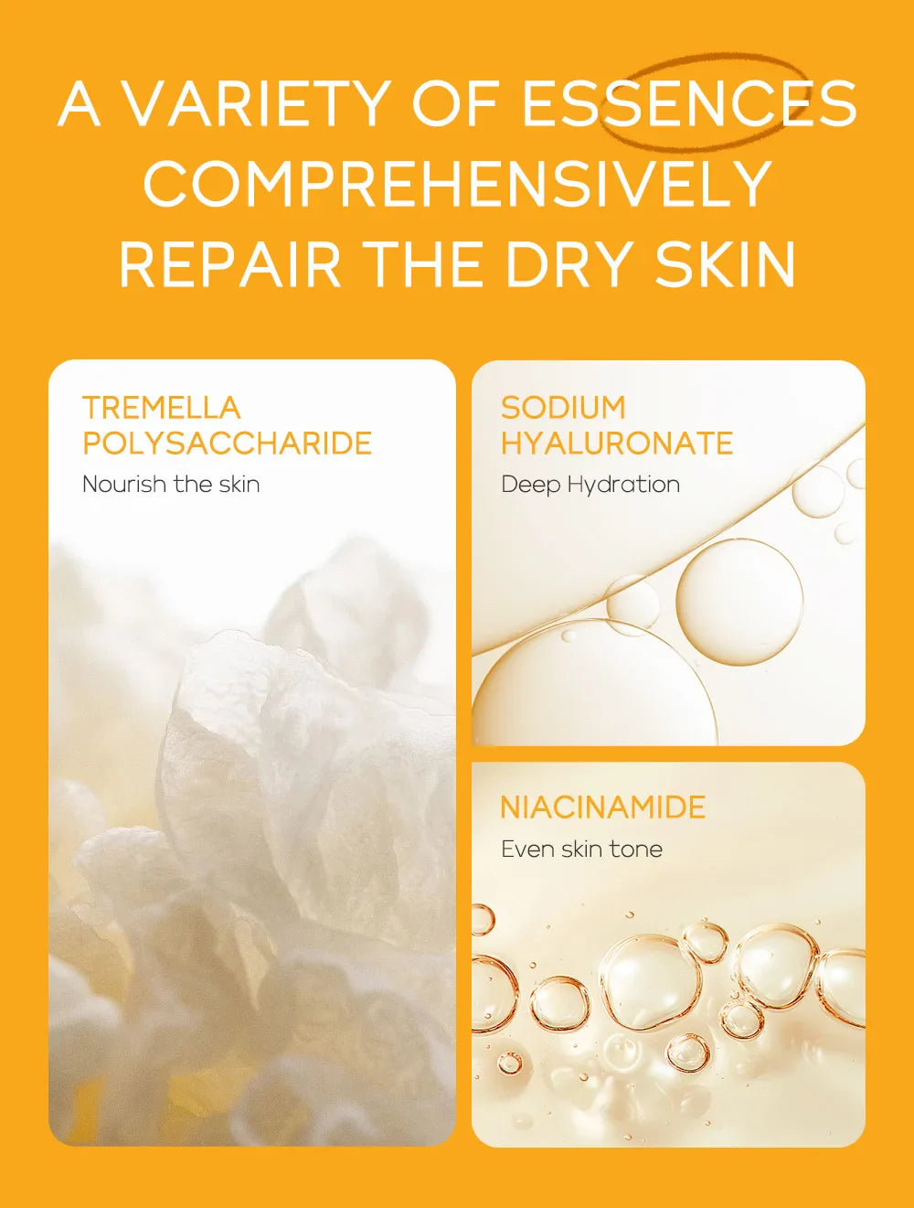 3pcs LAIKOU Vitamin C 24K Golden Sakura Skincare Set – Moisturizing Face Cream, Serum & Eye Cream