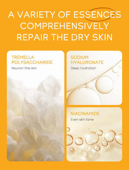 3pcs LAIKOU Vitamin C 24K Golden Sakura Skincare Set – Moisturizing Face Cream, Serum & Eye Cream