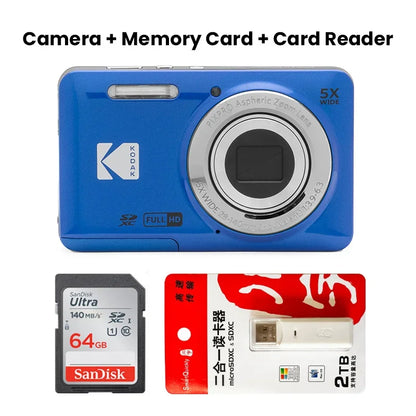 KODAK PIXPRO FZ55-RD 16MP Digital Camera – 5X Optical Zoom, 28mm Wide Angle, 1080P Full HD Video, 2.7" LCD Vlogging Camera