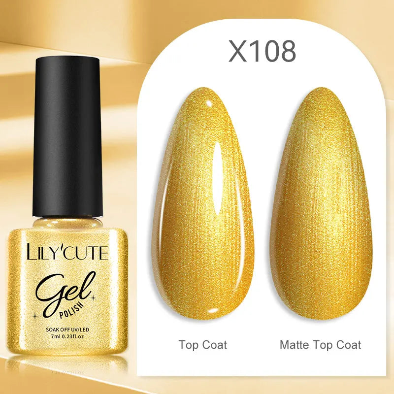 LILYCUTE 5ml Silver Metallic Liner Gel Polish – Super Bright UV Nail Art Stripe & Drawing Paint Varnish, Mirror Effect Graffiti Gel