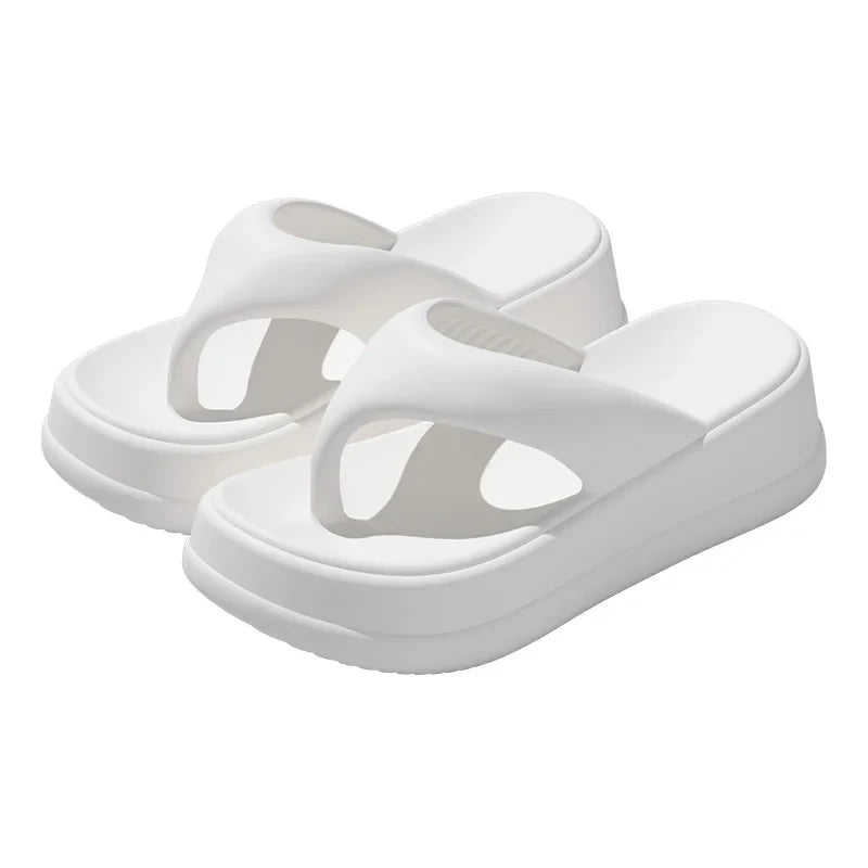 Women's Rose Red Platform Sandals - Lightweight EVA Wedge Beach Flip Flops