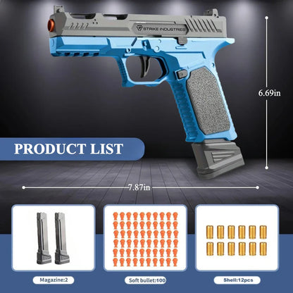 SIG17 Shell Ejecting Toy Gun – Blowback Soft Bullet Pistol with Continuous Firing Action for Kids Gift