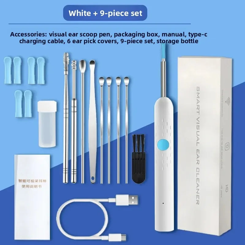 Visual Ear Wax Cleaner with Camera – Safe Earwax Removal Endoscope 5M HD Ear Cleaning Tool with LED Ear Care Inspection Device