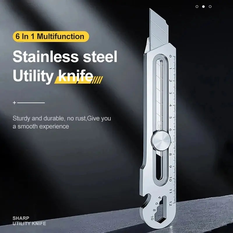 Stainless Steel Utility Knife – Durable Wallpaper Cutter with Manual Lock, Comfortable Grip, and Sturdy Steel Construction