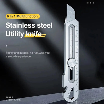 Stainless Steel Utility Knife – Durable Wallpaper Cutter with Manual Lock, Comfortable Grip, and Sturdy Steel Construction