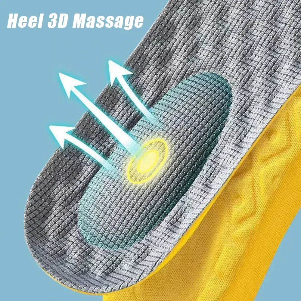 4PCS Soft Latex Memory Foam Insoles – Breathable Orthopedic Shoe Inserts for Men & Women Sports Running Foot Support Cushion Pads