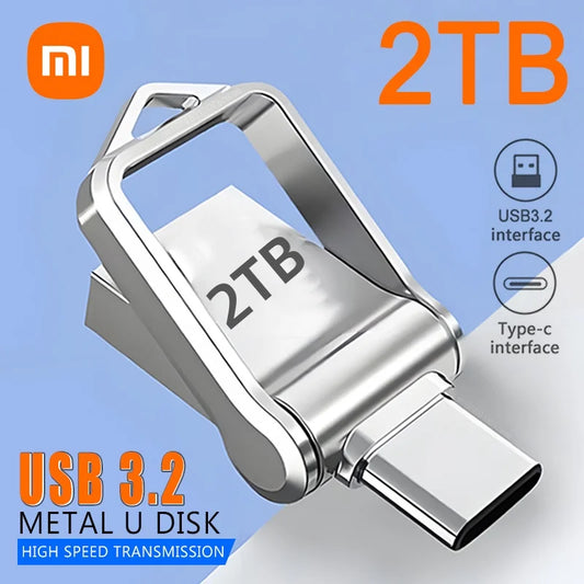 Xiaomi 2TB Metal USB 3.2 Flash Drive — High-Speed Type-C Dual-Use Memory Stick for Mobile & PC