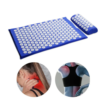 62*38cm Massage Mat Acupressure Cushion - Relieve Back and Body Pain with Spike Mat Acupuncture - Yoga Mat/Pillow Massager