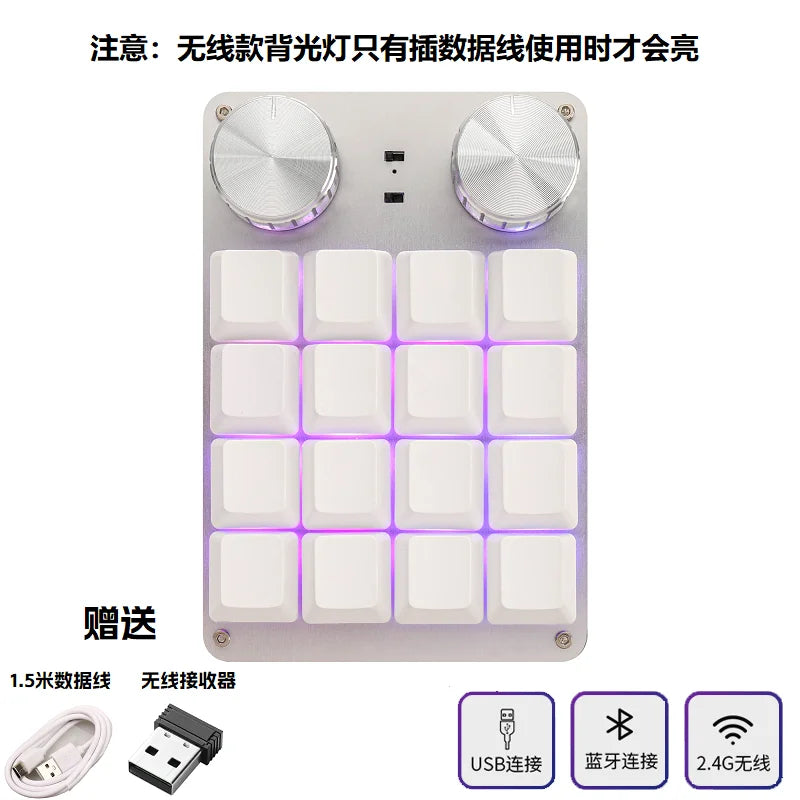 COIDEA Mini Wired RGB Keypad with Knob – Portable Macro Programming Keyboard for PS/Design Custom Controls, Gaming & Creative Work Gift Device