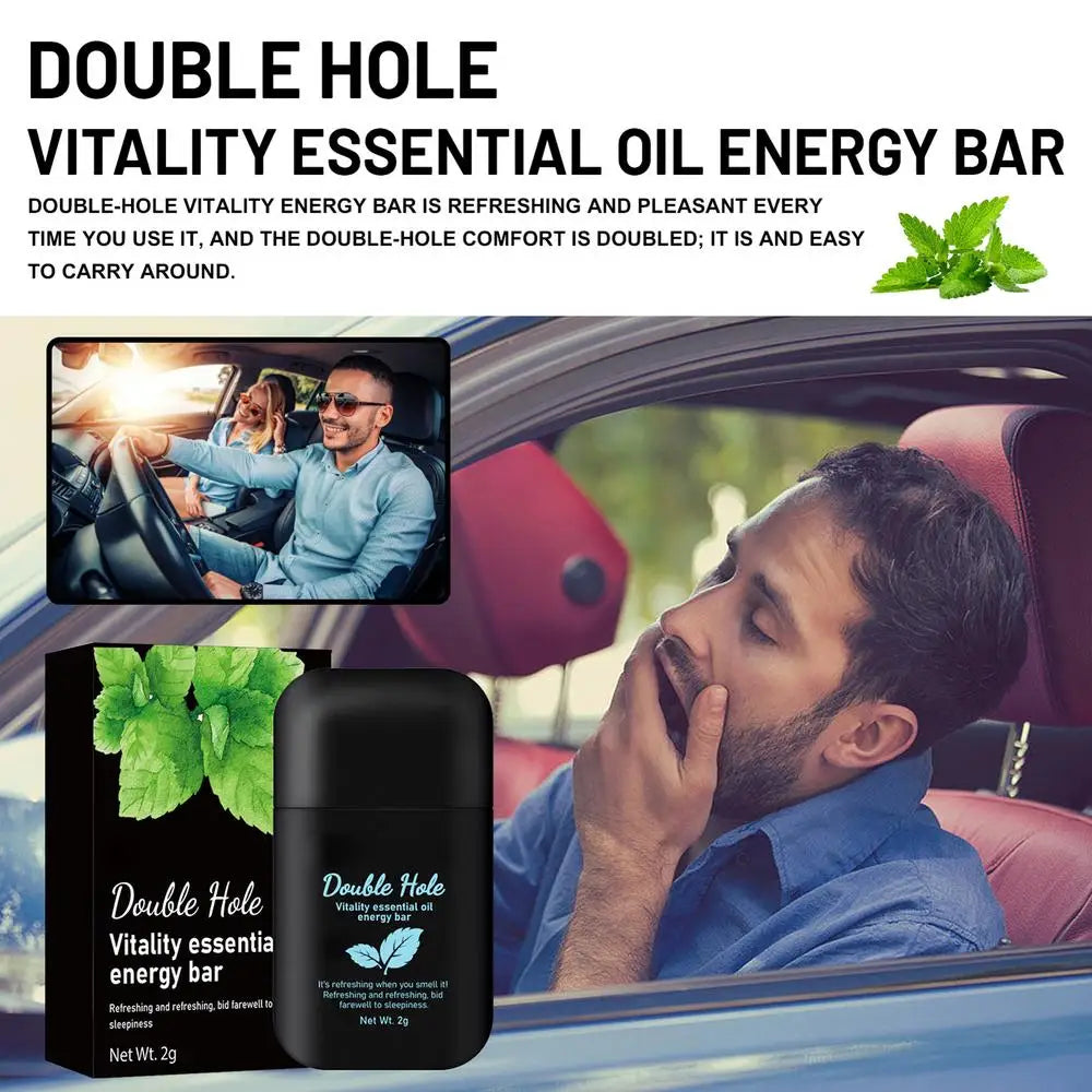 Anti-Snoring Nasal Inhaler — Two-Nostril Aromatherapy Stick with Energy Oil for Sleepiness Relief