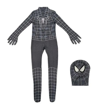 Miles Spider-Man Costume Jumpsuit — Superhero Bodysuit with Head Cover for Halloween & Cosplay Party