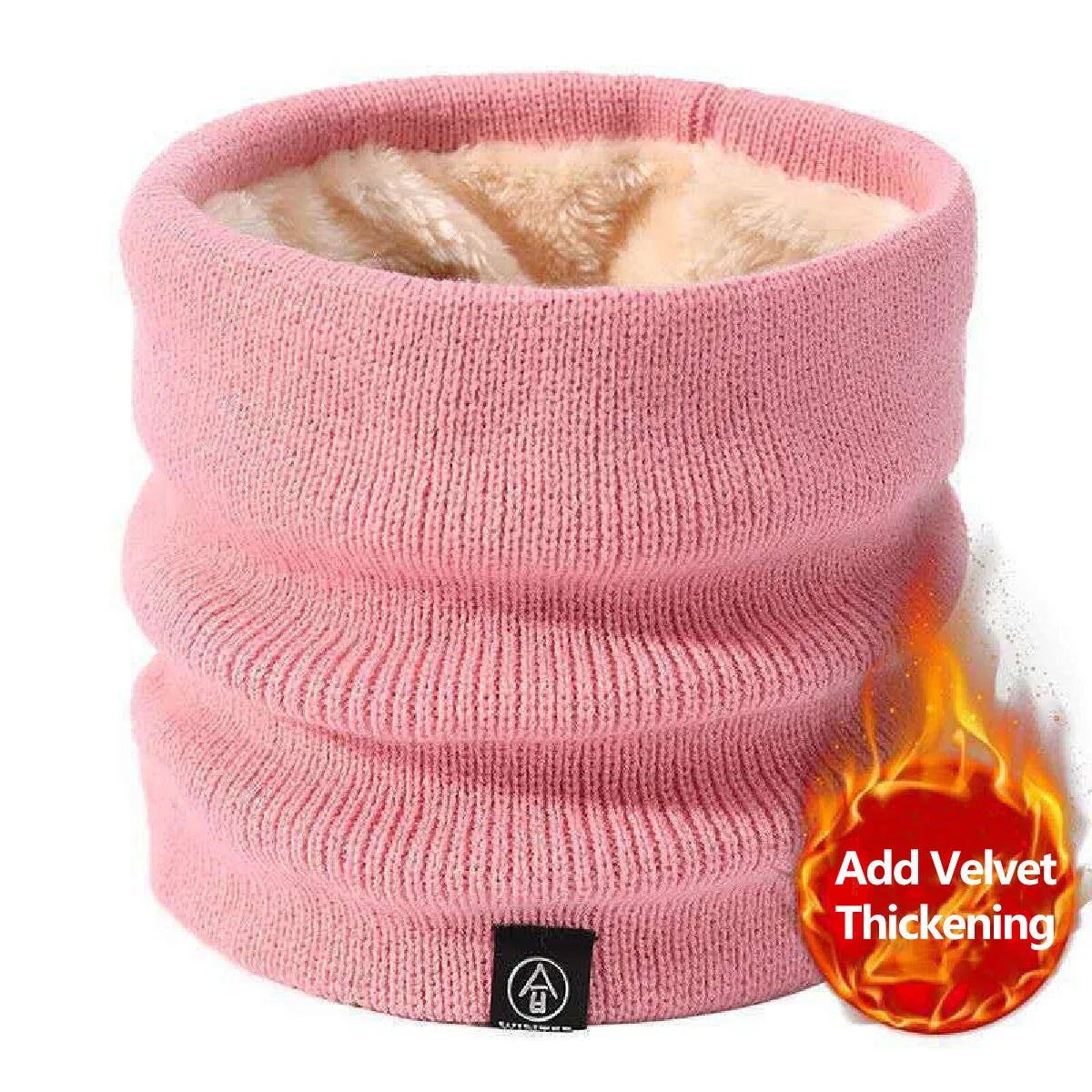 Women’s Winter Plush Woolen Scarf – Thick Fleece Neck Warmer, Knitted Muffler & Ski Mask