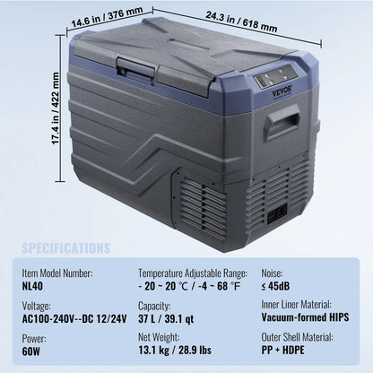 SucceBuy Portable Car Refrigerator — 8L–75L Single & Dual Zone Fridge with Bluetooth Temperature Control for Camping & RV