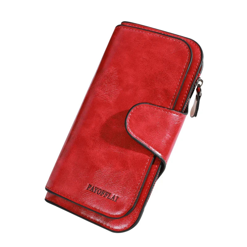 Men’s PU Leather Long Zipper Wallet – Business Card Holder & High-Quality Men’s Handbag Wallet