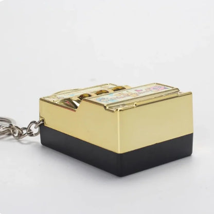 Mini Pokemon Figures Slot Machine Keychain - Plated Color, Turnable Toy, Fun Gift for Kids