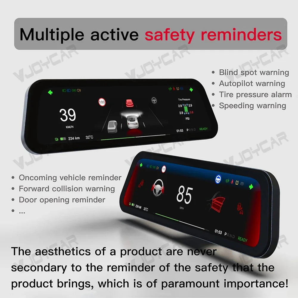 Gen 2 9.6" Instrument Display for Tesla Model 3 & Y – Blind Spot Reminder with OTA Upgrade, Juniper Dashboard