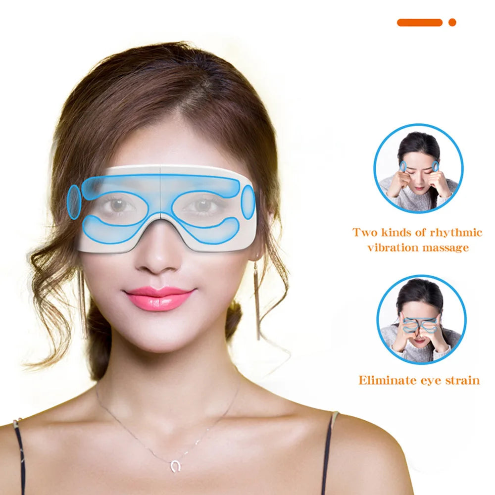 Smart Heated Eye Massager — Vibration + Bluetooth Music, Foldable Portable Eyemask for Dry Eye & Fatigue Relief