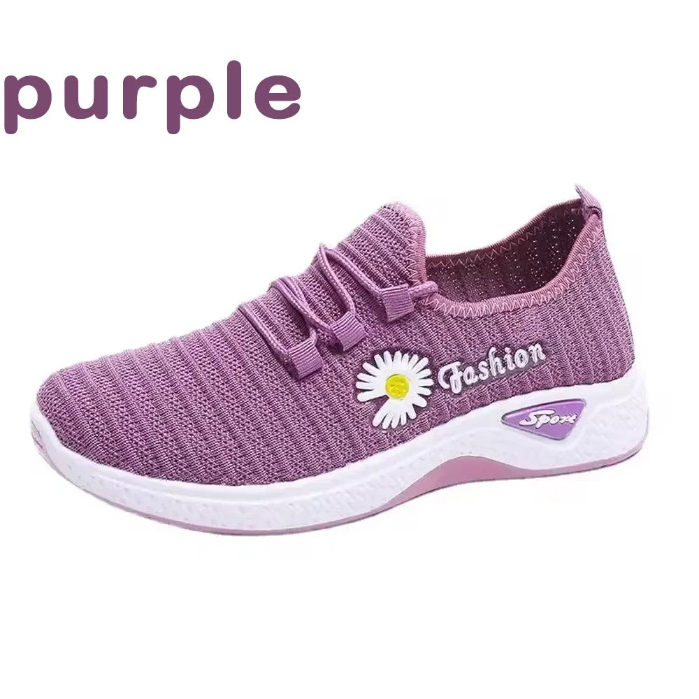 Women's Fashion Sports Shoes – Breathable Mesh, Soft Thick Sole, Lightweight Casual Trendy Coconut Sneakers