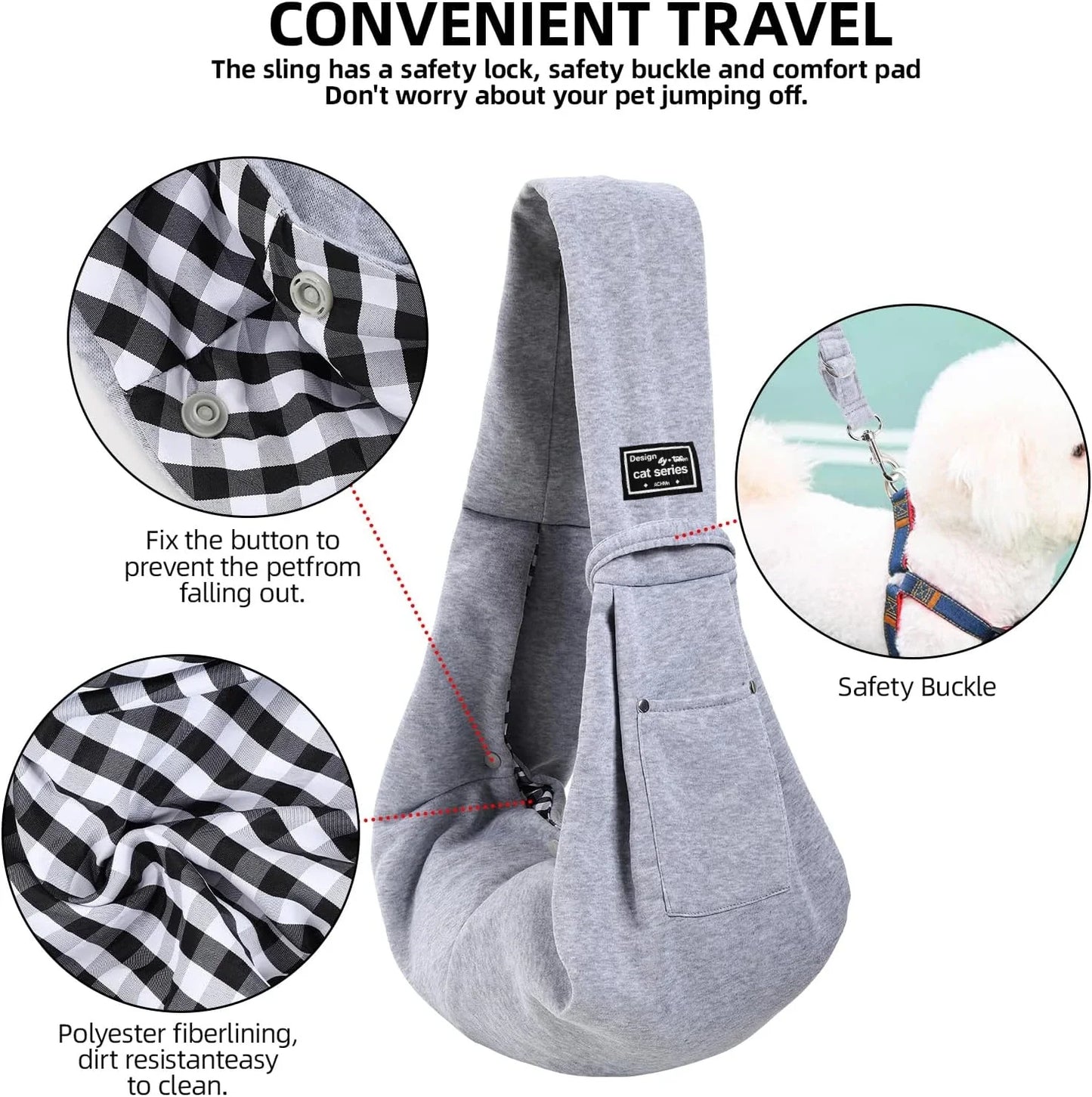 Cotton Comfortable Dog Bag – Pet Crossbody Shoulder Sling for Outdoor Travel, Portable Cat & Puppy Carrying Supplies