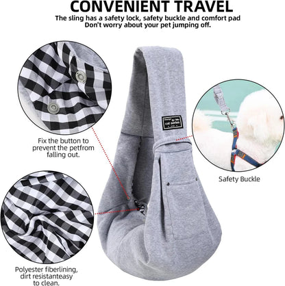 Cotton Comfortable Dog Bag – Pet Crossbody Shoulder Sling for Outdoor Travel, Portable Cat & Puppy Carrying Supplies