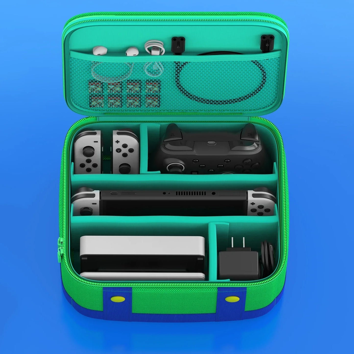 Large Storage Case for Nintendo Switch OLED: Pro Controller Portable Carrying Bag - Accessories Organizer for Switch/Switch Lite