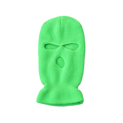Motorcycle Windproof Full Face Knit Hat - Custom Ski Mask for Men, Warm Wool Balaclava with 3 Holes, Embroidered Winter Ski Mask