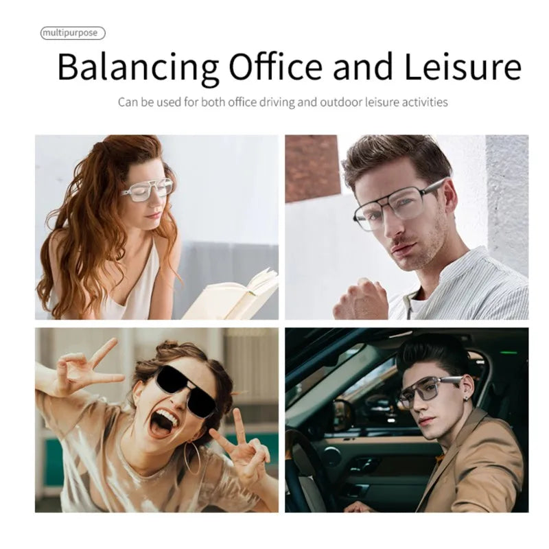 Smart Glasses GS10 – Color-Changing Bluetooth Glasses with Call, Voice Assistant, Camera & Music Playback for Men & Women