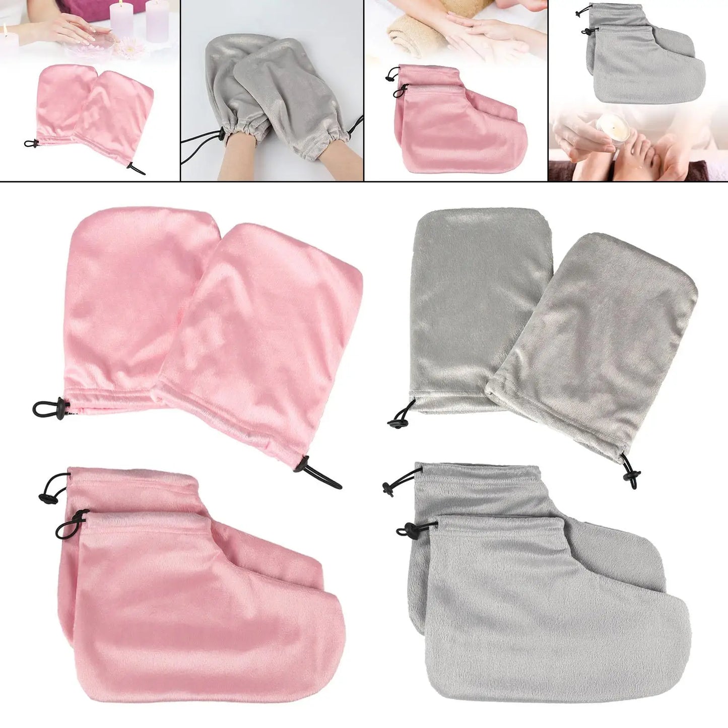 Paraffin Wax Mitts for Hands & Feet – Warmth Covers for Nail Art & Spa Treatments