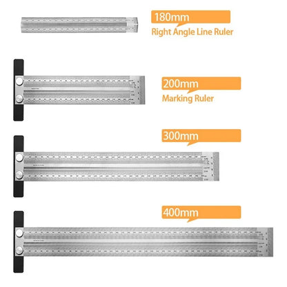 High Precision T-Type Scale Ruler – Stainless Steel Woodworking Scribing & Marking Gauge Carpenter Measuring Tool