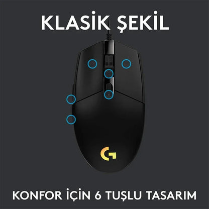 Logitech G102 Wired Gaming Mouse – 8000 DPI RGB Optical Sensor for PC, Mac & Laptop