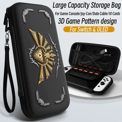 Fashion 3D Pattern Switch Case - For NS Switch OLED, Storage Bag, Protective Travel Handbag, Switch Accessories