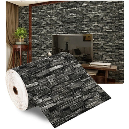 3D Self-Adhesive Foam Brick Wallpaper – Antique Waterproof Wall Stickers for Living Room & Bedroom Decoration