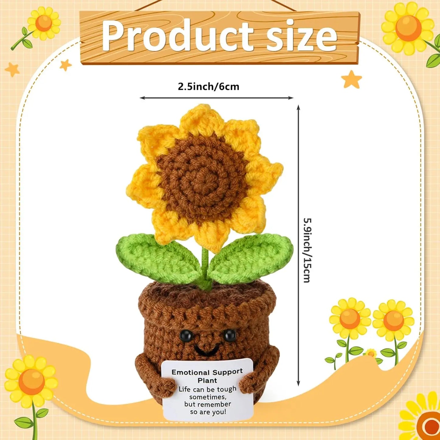 Positive Energy Crochet Doll — Handmade Knitted Plush Potato, Plant, Avocado, Bee & Animal Pocket Hug Emotional Support Gift