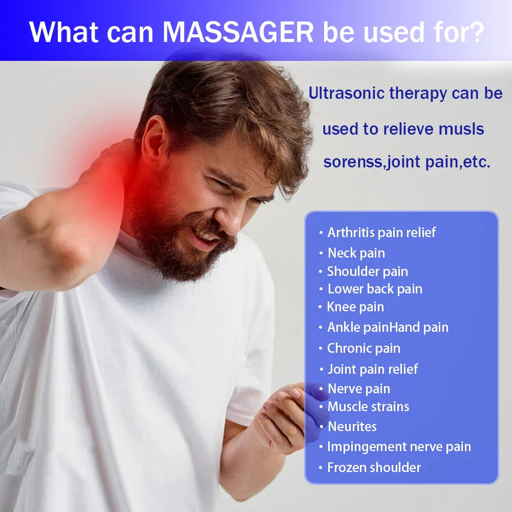 Rechargeable Neck Massager - EMS Electric Cervical Massage Patch with Low Frequency Pulse for Muscle Pain Relief