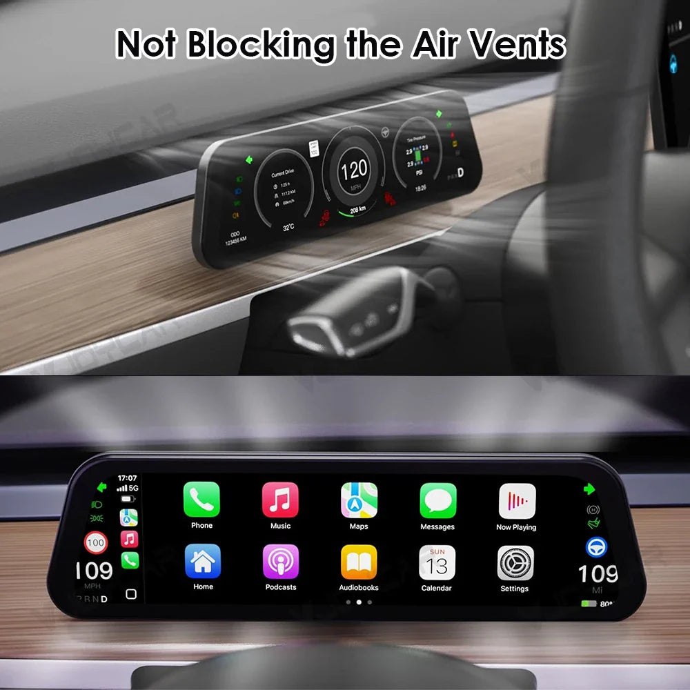 Gen 2 9.6" Instrument Display for Tesla Model 3 & Y – Blind Spot Reminder with OTA Upgrade, Juniper Dashboard