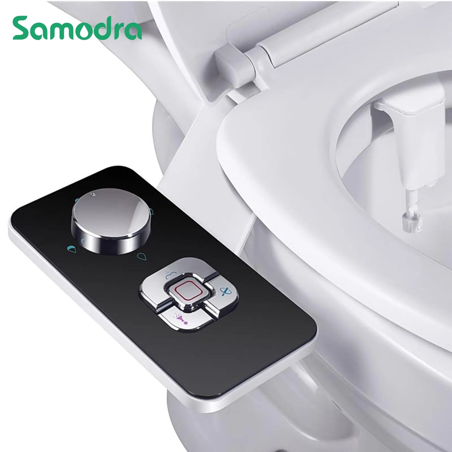 Elevate Your Bathroom Experience with Ultra-Thin Bidet Toilet Seat Attachment - Non-Electric, Self-Cleaning, Dual Nozzles for Frontal & Rear Wash, Cold Water Hygiene
