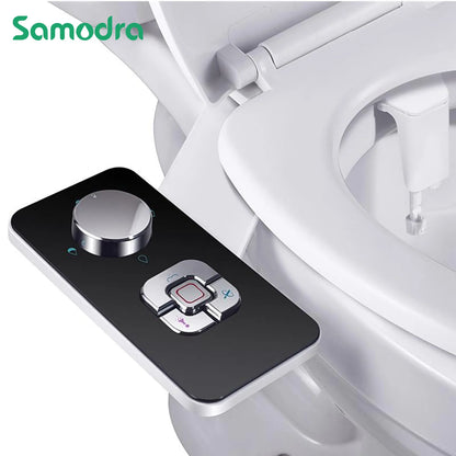 Elevate Your Bathroom Experience with Ultra-Thin Bidet Toilet Seat Attachment - Non-Electric, Self-Cleaning, Dual Nozzles for Frontal & Rear Wash, Cold Water Hygiene