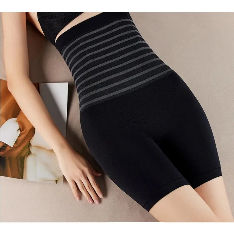 2024 Women's Striped High-Waist Corset Safety Pants - Spring and Summer Lift Hip, Anti-Exposure Underwear