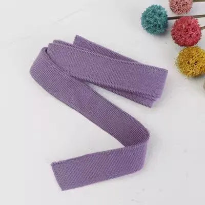 2CM Solid Color Ribbed Mercerized Cotton Knit – Soft T-Neck Short Cuffs with Elastic Edge