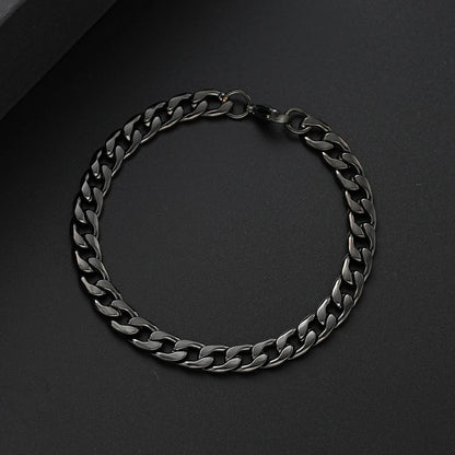 3-Piece Stainless Steel Jewelry Set – Men’s & Women’s Retro Bracelet, Necklace, Ring for Punk Hip Hop Fashion