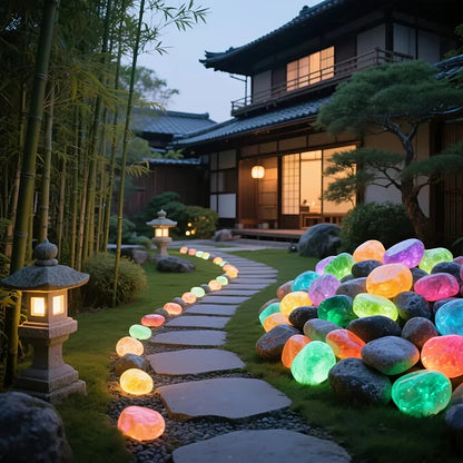 20pcs Glow-in-the-Dark Garden Pebbles – Lawn, Aquarium & Outdoor Decorative Stones