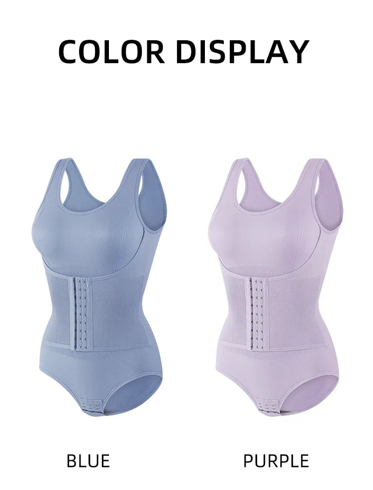 Bodysuit Shapewear – Double Breasted Tummy Control Body Shaper, Postpartum Slimming Waist Trainer & Comfort Corset for Flat Belly