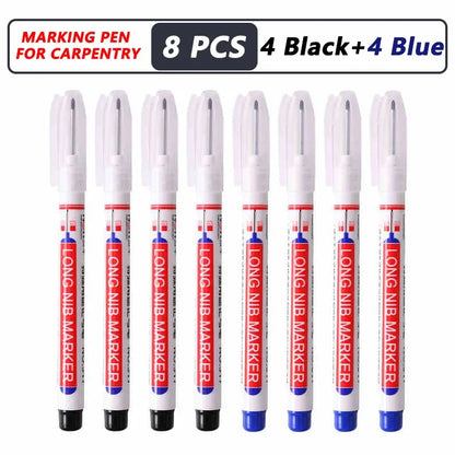 20mm Deep Hole Marker Pen Tips - Long Nib Waterproof Markers for Metal, Woodworking & Bathroom Decoration