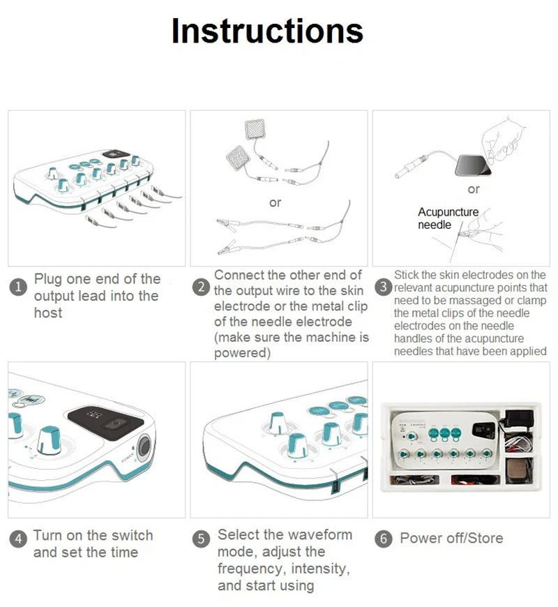 6-Channel Electric Hwato SDZ II Low-Frequency Electro Acupuncture Stimulator — Needle Treatment for Nerve & Muscle Therapy