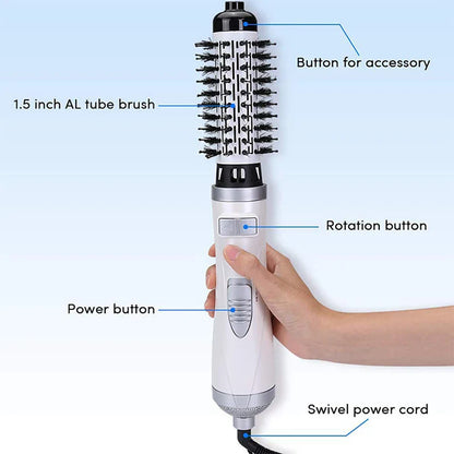 Negative Ionic 3-in-1 Hair Dryer Brush – Hot Air Straightening Comb & Curling Iron Multifunctional Styling Tool