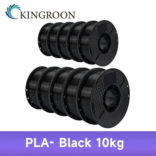 KINGROON 10KG PLA/ABS/PETG Filament 1.75mm – 10 Rolls Black, White, Gray for 3D Printing