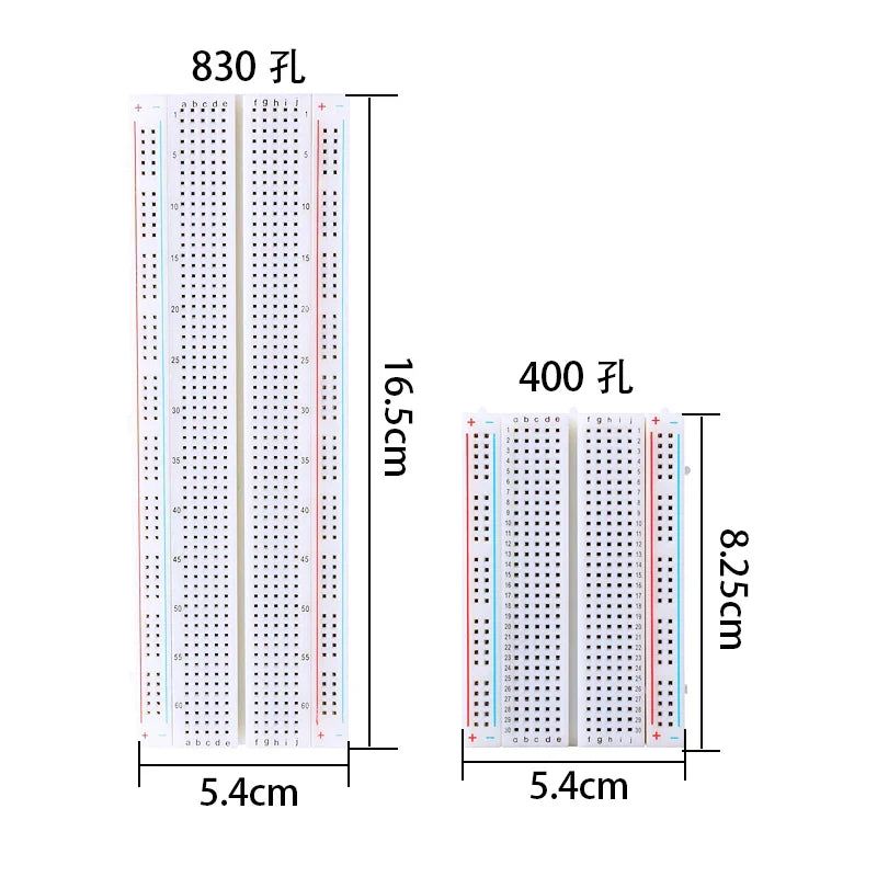 MB102 Breadboard Prototype Kit - 830/400/SYB-170/ZY-55 Hole Universal Test Board with Jumper Wires for Arduino Projects