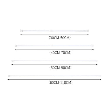 30-110CM Telescopic Curtain Pole - Multi-Purpose Spring Loaded Extendable Tension Rod for Net, Voile, and Curtain Rails