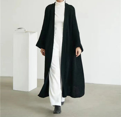 Thick Loose Long Cardigan Sweater Coat – Long Sleeve Warm Knit Outerwear, V-Neck Casual Office Jacket for Women, Fall & Winter