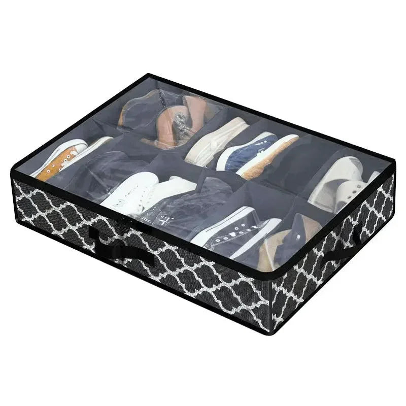 Foldable Under-Bed Shoe Storage Boxes — Closet Organizer Bags for Shoes and Home Storage
